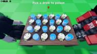 Players must choose to poison one drink out of twenty-four drinks (Image via Roblox)